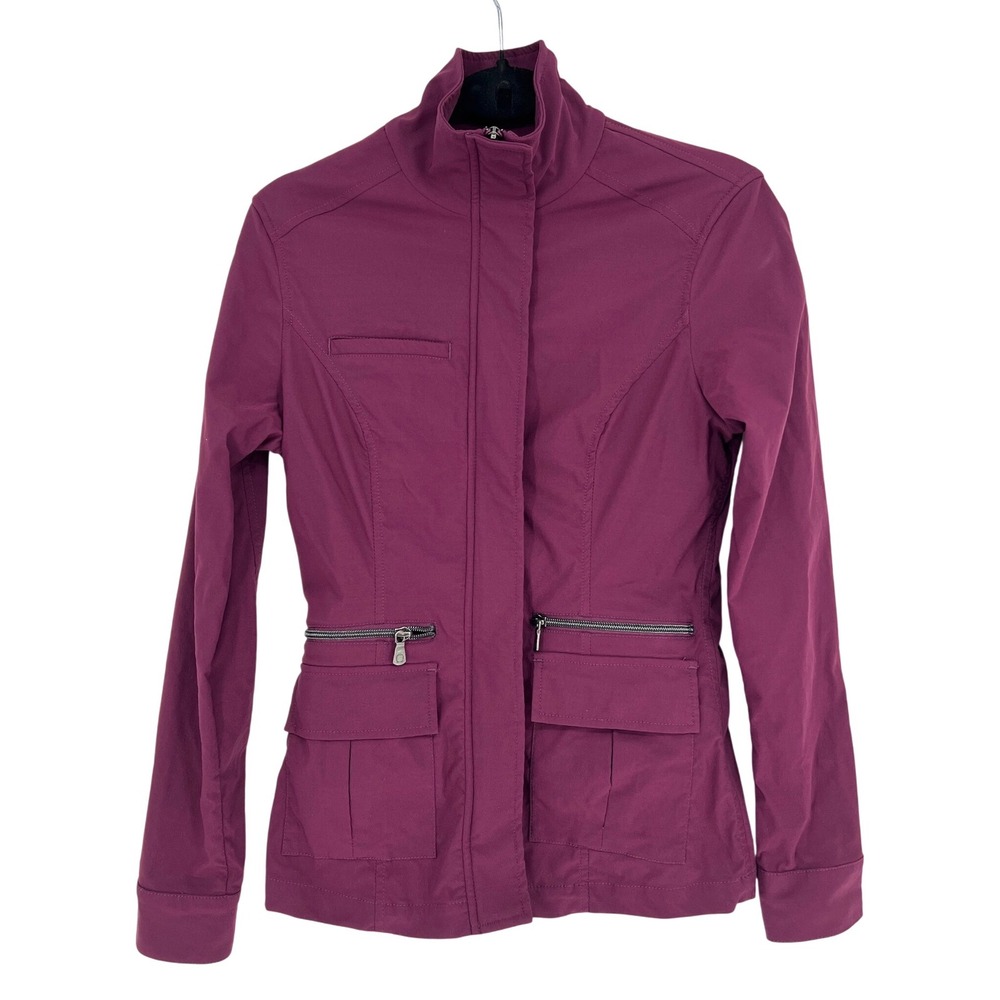 Anatomie Womens Slim Two Way Zipper Kenya Safari Jacket XS Mulberry Purple EUC